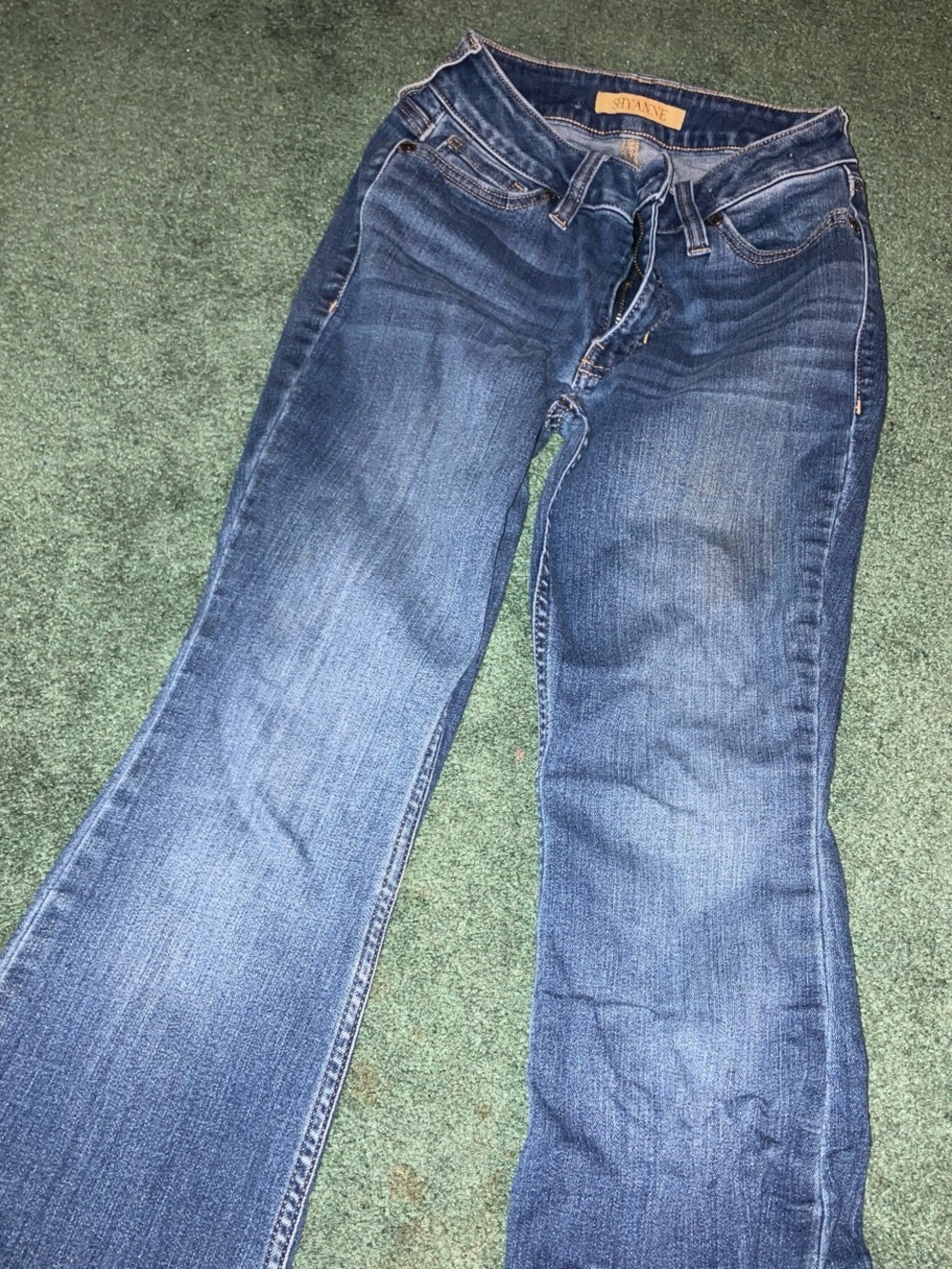 Aria Women's Blue Flare Jeans - Mid Wash